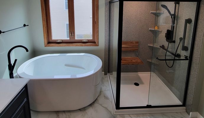 Newly designed basement bathroom